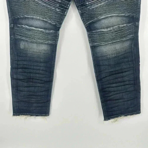 NWT Rock Revival Men's Blue Daviday Moto Stretch Slim Fit Jeans 40x32 - Picture 4 of 16